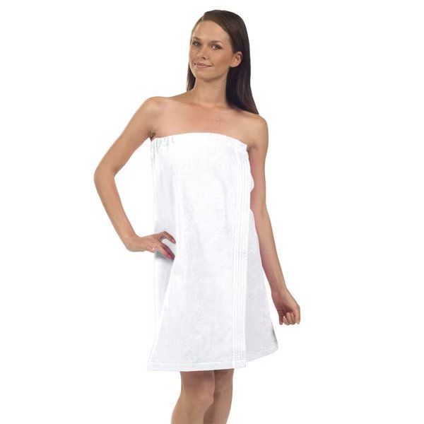 Women's Premium Terry Velour Spa Wrap-White, One Size, Towelsoft, Mfr#: Body Wrap-Terry-WV5007